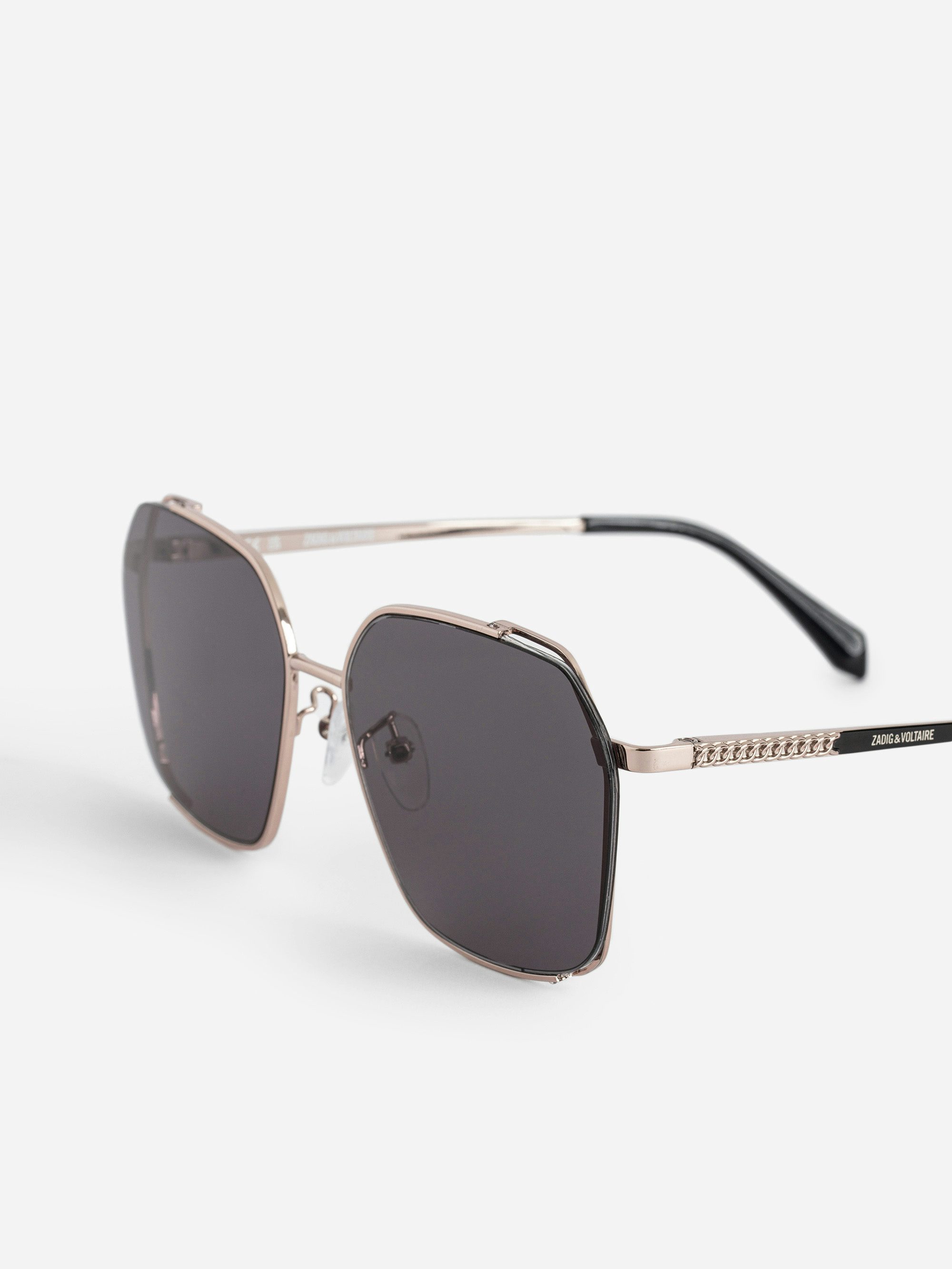 ZV23H5 Sunglasses - Unisex rounded square sunglasses adorned with the ZV logo on the temples.
